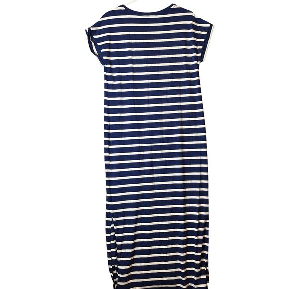 Peruvian Connection Newport Maxi Striped Short Sleeve Dress Sz Small - Picture 4 of 7